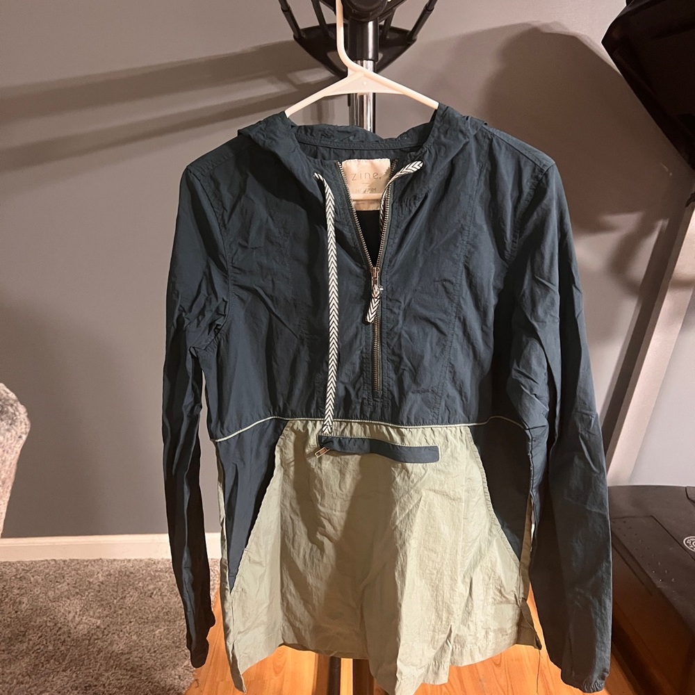 Zine multiple greens on a rain jacket